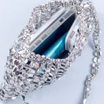 Load image into Gallery viewer, Handwoven Silver Gold Bead Large Hobo Shoulder Bag N6E021