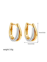 Load image into Gallery viewer, Two-tone Geometric U-Shape Ear Cuff Gold Plated  N6C182