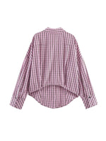 Load image into Gallery viewer, Bow Tie Detail Gingham Shirt Women N6C112