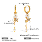 Load image into Gallery viewer, Simulated Pearl Studs Steel Mirror-Polished S5P149