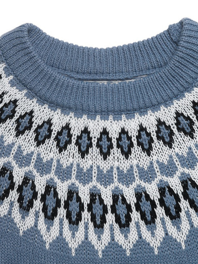 Round Neck Long Sleeve Pullover Sweater N6H306