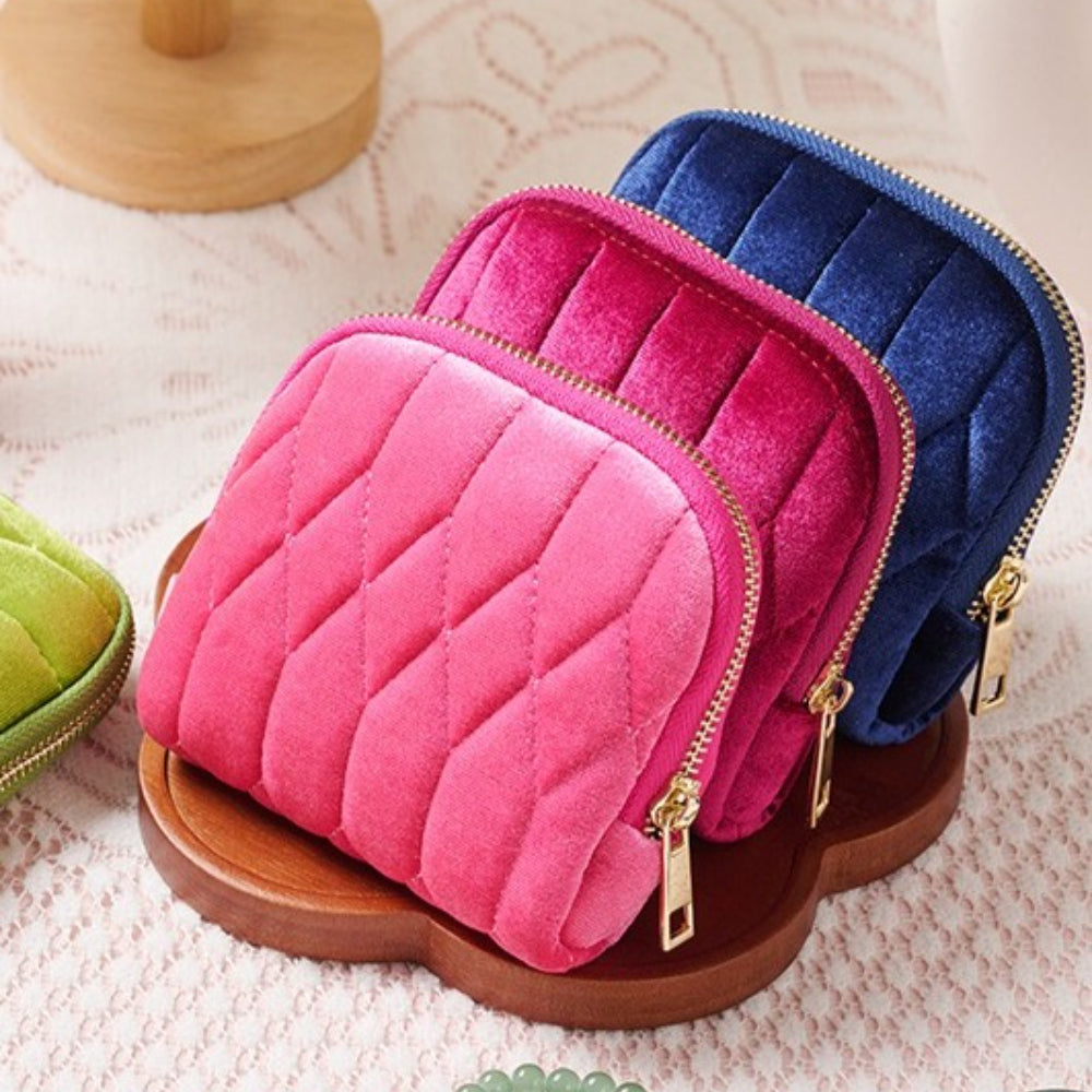 Velvet Jewelry Pouch Large Capacity Organizer Case N6E034