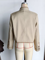 Load image into Gallery viewer, Loose Fit Knot Button Stand Collar Jacket Women N6H127