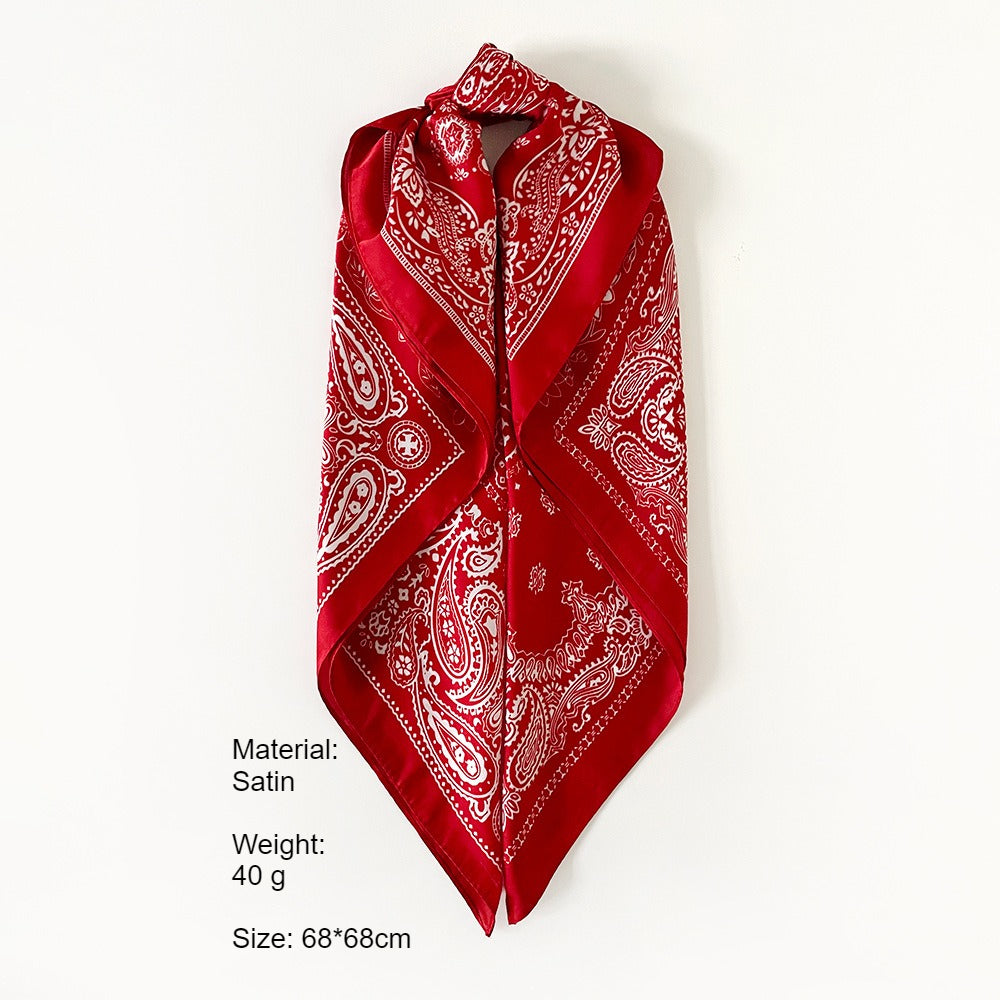Paisley Satin Scarf 70cm Head Wrap Square N6G224
