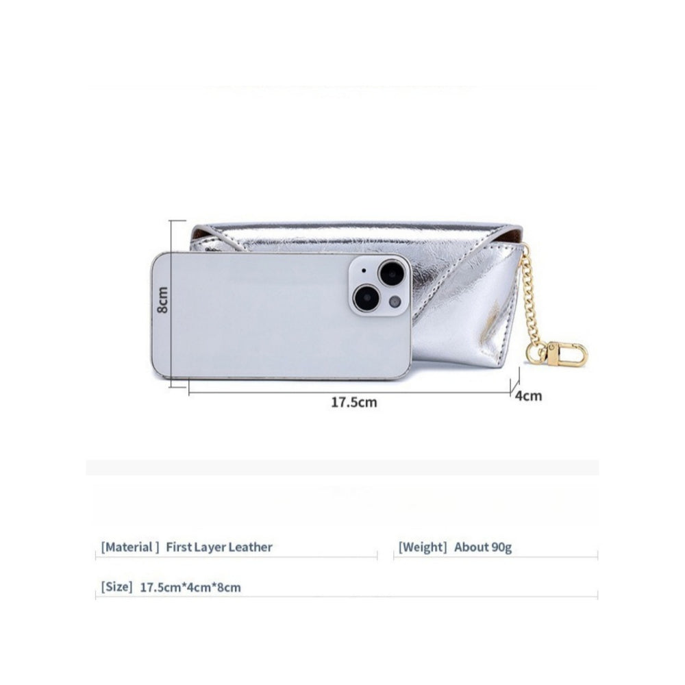 Top Grain Leather Cracked Texture Glasses Case N6G097