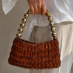 Load image into Gallery viewer, Retro Amber Acrylic Hand Beaded Handbag N6E025