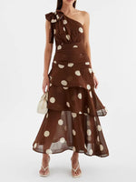 Load image into Gallery viewer, Polka Dot Off Shoulder Tiered Dress N6F032