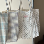 Load image into Gallery viewer, Polka Dot Plaid Lace Canvas Shoulder Bag Women N6F180