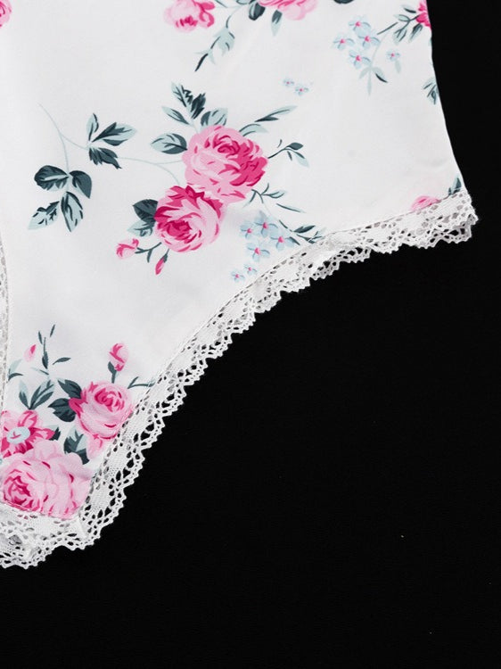 French Detachable Waist Corset Floral Dress N6D107