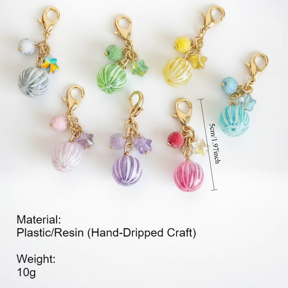 Colorful Resin Star Charm Keychain for Backpack N6D042