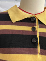 Load image into Gallery viewer, Color Block Stripe Polo Knit Pullover Oversized Lapel N6G146