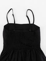 Load image into Gallery viewer, Black High Waist Spaghetti Strap French Midi Dress N6D090