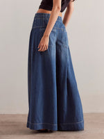 Load image into Gallery viewer, Wide Leg Relaxed Tie Waist Denim Pants Women N6C283