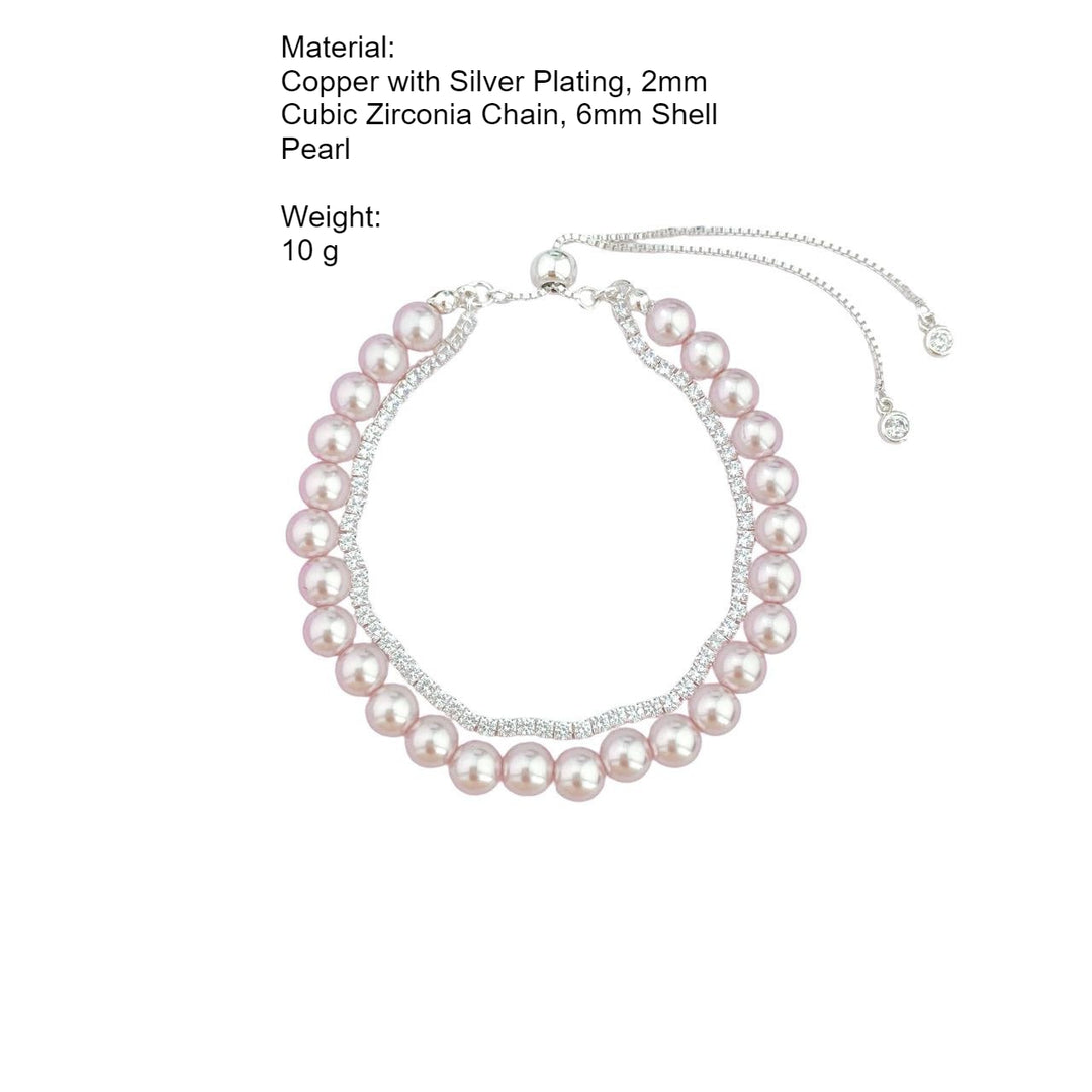 Manta Rose Double Layer Pearl & Zircon Bracelet N6H178