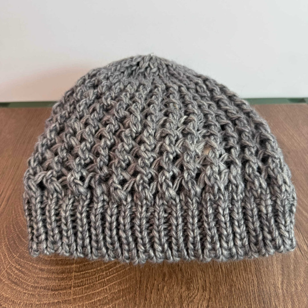 Vintage Hollow Knit Beanie Oversize Face Slimming N6H231