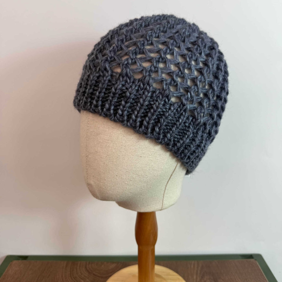 Vintage Hollow Knit Beanie Oversize Face Slimming N6H231