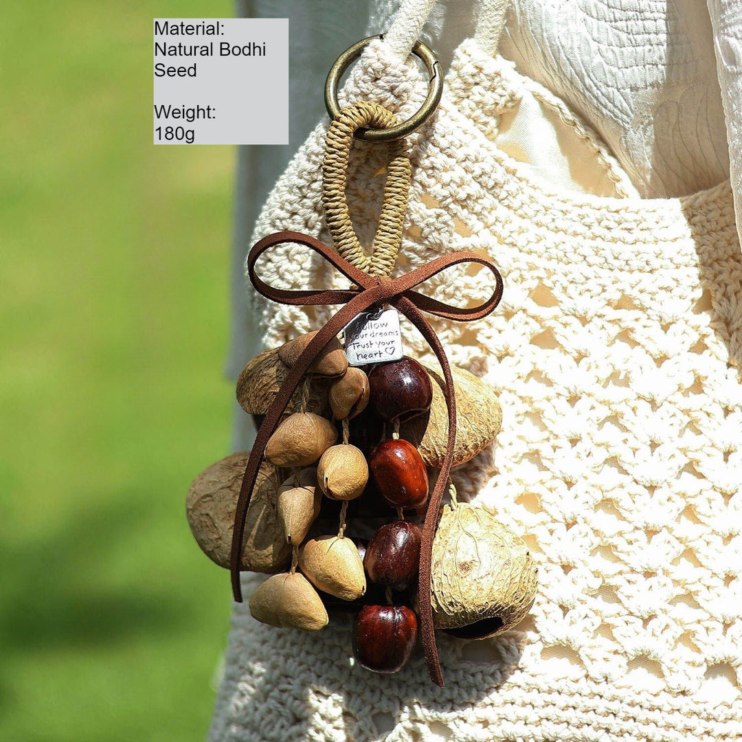 Natural Bodhi Seed Handheld Chime Bag Charm Gift Set N6F305