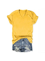 Load image into Gallery viewer, Minimalist Solid Color V-Neck T-Shirt Women N6E140