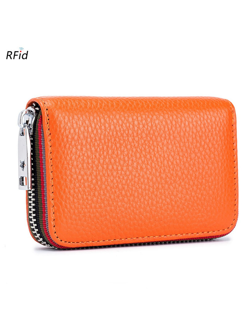RFID Leather Accordion Card Case 12 Slots Women N6D034
