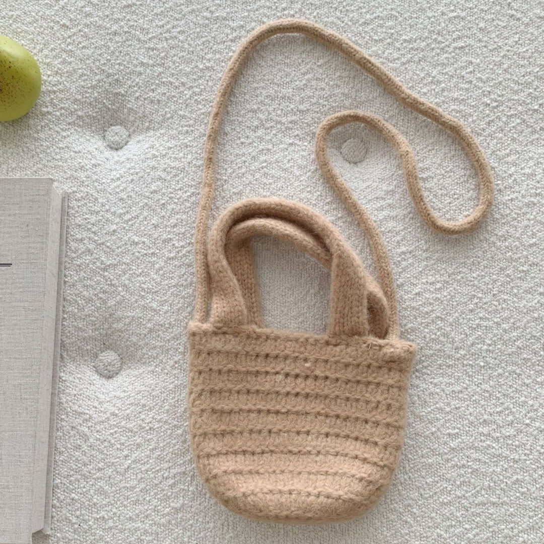 Knit Handbag Crossbody Bag Solid Color Women N6H316