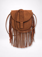 Load image into Gallery viewer, Woven Dome Soft Leather Fringe Crossbody Bag N6C224