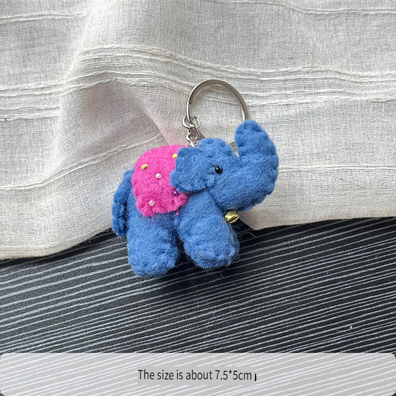 Cute Felt Elephant Keyring Pendant Baby Shower Gift N6G003