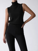 Load image into Gallery viewer, Knit Sleeveless Vest High Neck Tank Top Women Simple N6G132