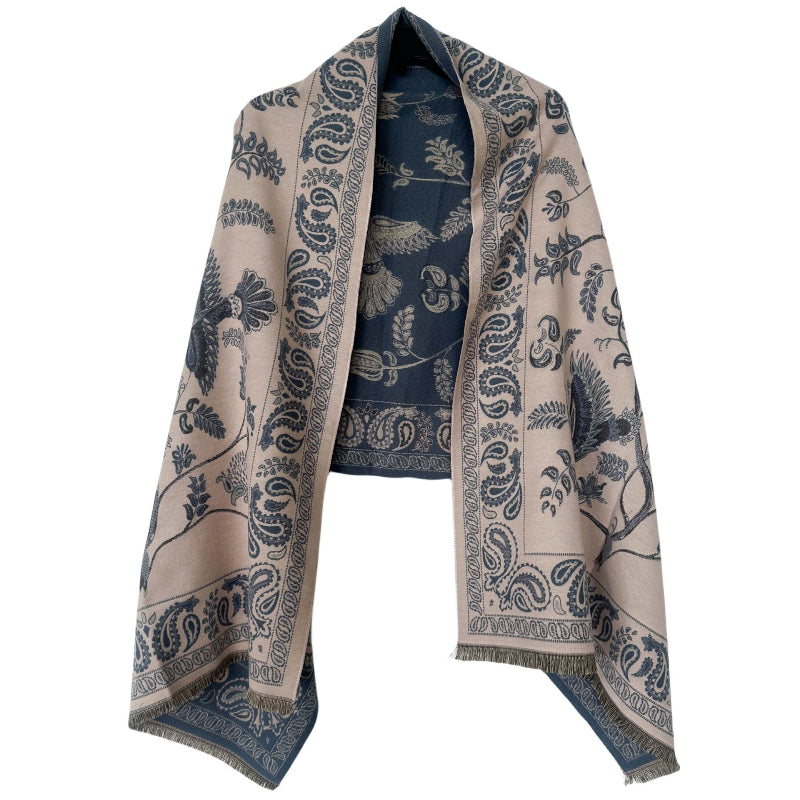 Vintage Paisley Jacquard Cashmere Feel Scarf N6K250