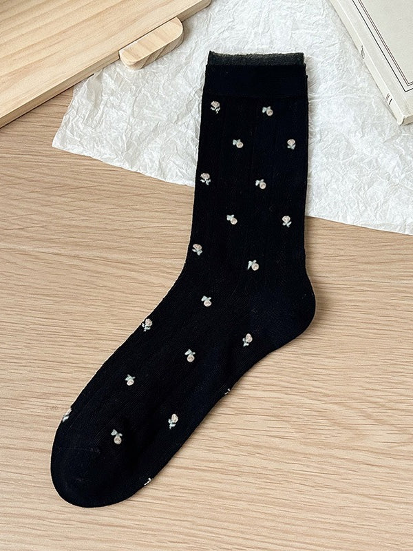 Floral Mesh Mid-Calf Socks Women N6C176