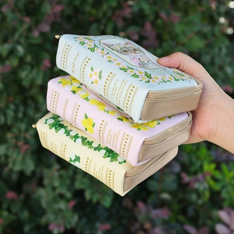 Cat Fairy Book-shaped Cosmetic Bag  Organizer N6E124