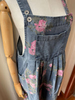 Load image into Gallery viewer, Floral Print Denim Jumpsuit Shorts Women N6C235