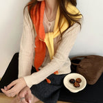 Load image into Gallery viewer, Colorblock Wool Blend Triangle Scarf Shawl Women N6H248