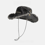 Load image into Gallery viewer, Distressed Fringe Cowboy Bucket Hat Women N6C083