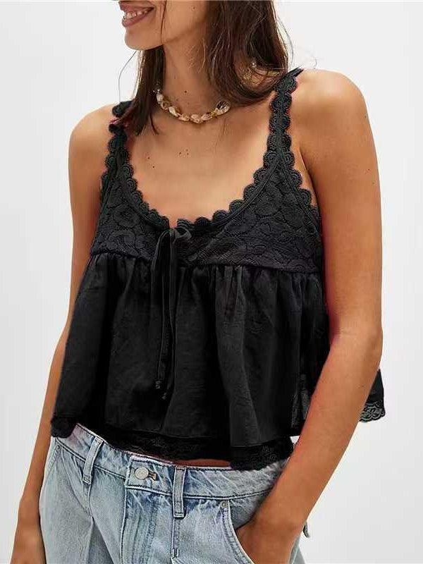 Y2K Lace Trim Camisole Women N6C121