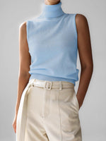 Load image into Gallery viewer, Knit Sleeveless Vest High Neck Tank Top Women Simple N6G132