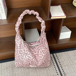 Load image into Gallery viewer, Women's Leopard Suede-Feel Dumpling Tote Bag N6J190