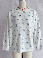 Load image into Gallery viewer, Floral Print Knit Pullover Round Neck Long Sleeve N6G145
