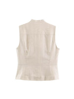 Load image into Gallery viewer, Sleeveless Stand Collar Knot Zip Vest Shorts Set N6F202