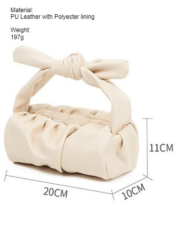 Fresh Bow Top Handle Pleated Makeup Bag Women N6C070