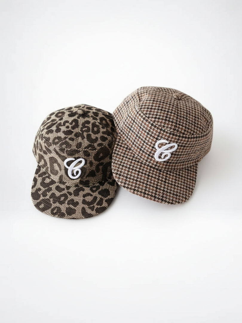 Retro Leopard Print Flat Top Baseball Cap Women N6C077