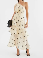 Load image into Gallery viewer, Polka Dot Off Shoulder Tiered Dress N6F032