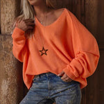 Load image into Gallery viewer, Deep V Crew Sweater Lightweight Tangerine N5Z831

