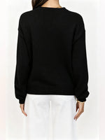 Load image into Gallery viewer, Printed Round Neck Loose Knit Pullover Sweater Women N6H301