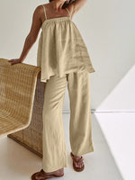Load image into Gallery viewer, Sexy Ruffle Tank Top and Wide Leg Pants Set Women N6D089