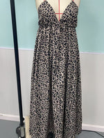 Load image into Gallery viewer, Leopard Print Backless Tie Detail Slip Dress Women N6D213