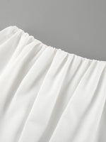 Load image into Gallery viewer, White High Waist Office Puff Skirt N6D112