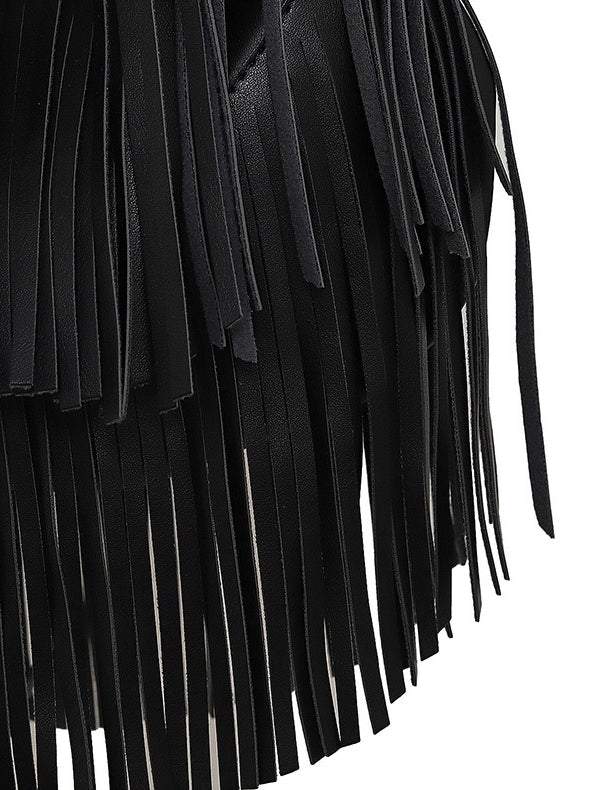 Shoulder Tote Bag with Fringe Women N6C226