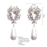 Load image into Gallery viewer, Diamond Pearl Earrings Waterdrop Sterling Silver S5P051
