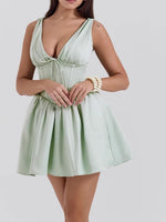 Load image into Gallery viewer, Deep V Neck Mini Dress Princess Seam  N5Z305
