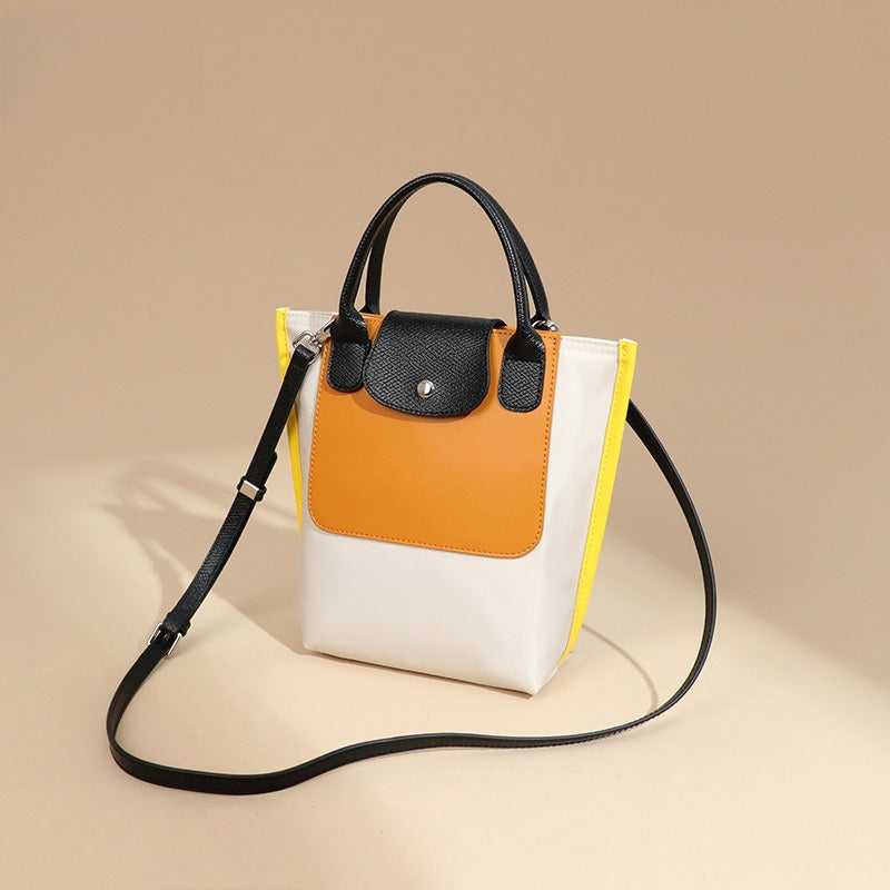 Nylon Colorblock Tote Bag Large Capacity Shoulder N6F159